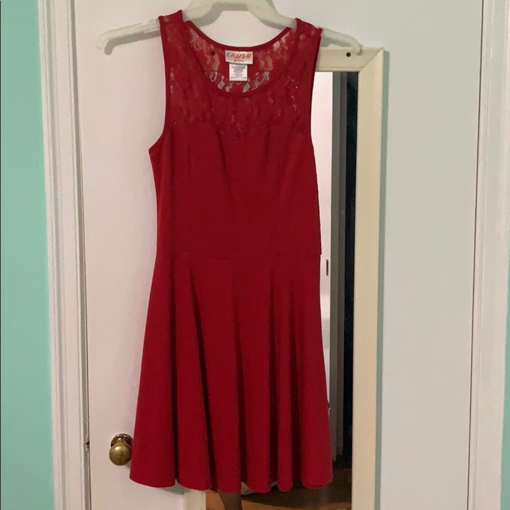 Red knee length dress